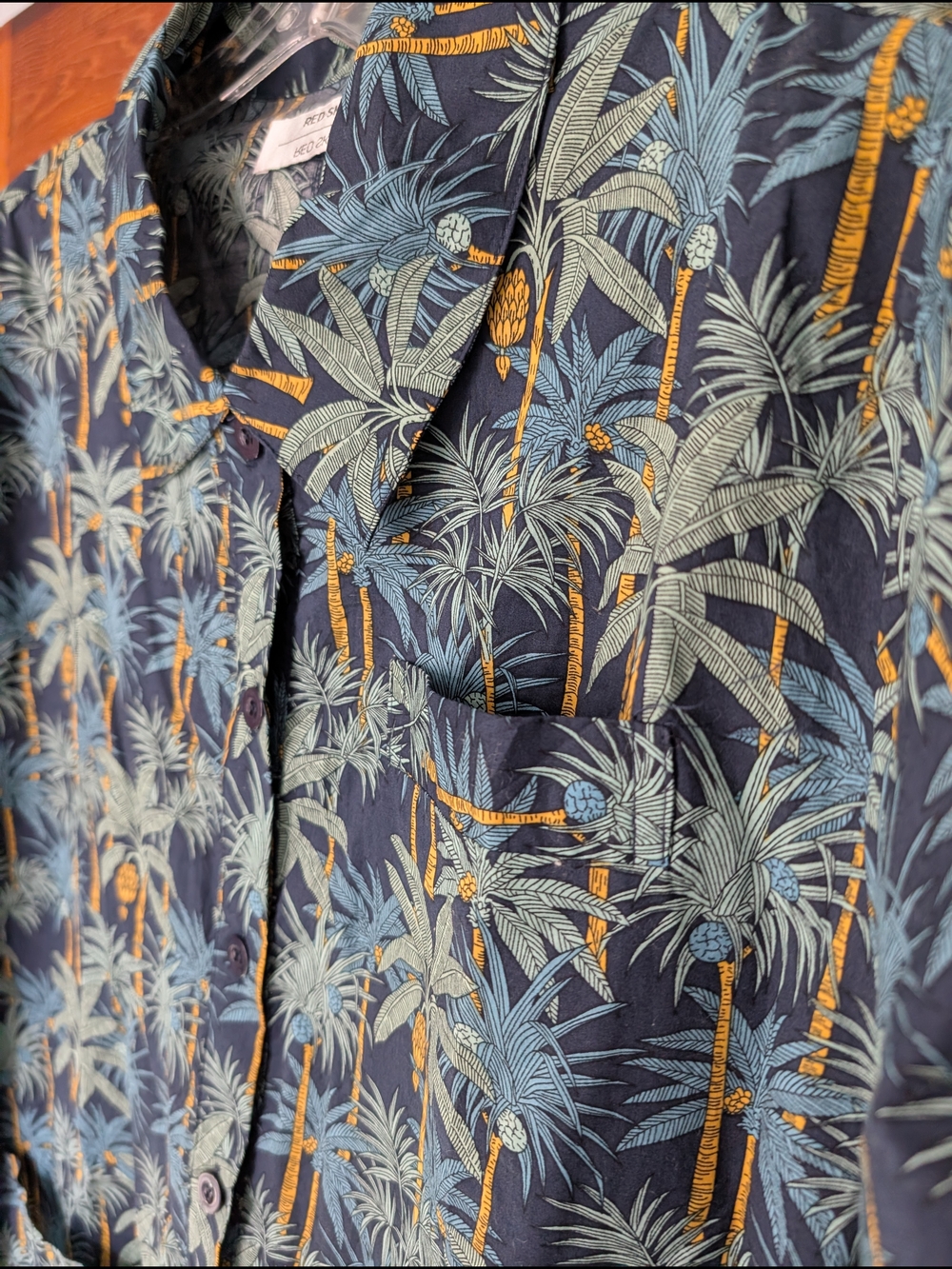 Romper (Red Sky) - Tropical Palm Print Black/Green - Picture 4 of 4